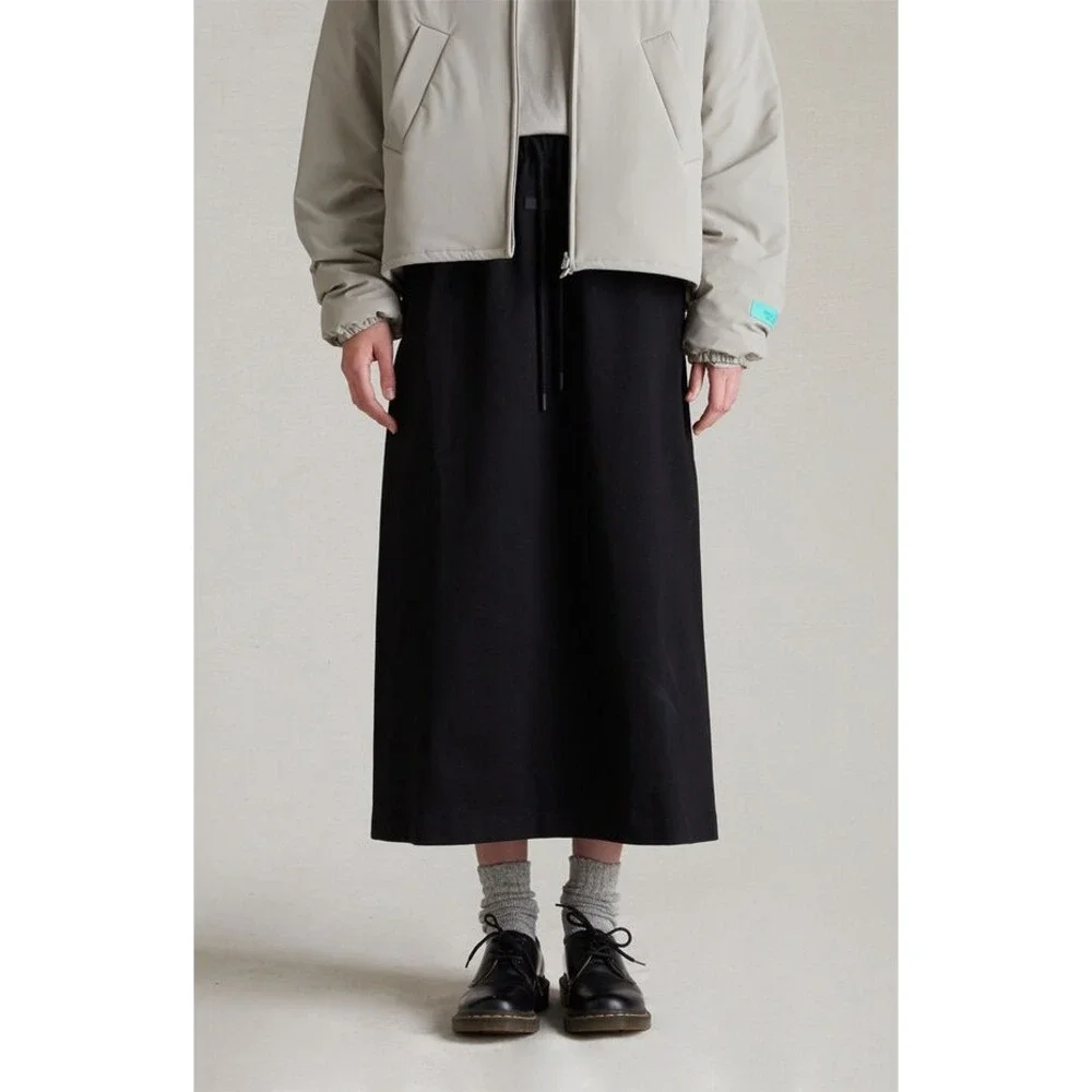 Fear of God Essentials Women's Jet Black Heavy Long Skirt‎ XXL